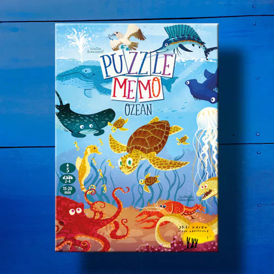 Puzzle Memo – UNENDLICHER OZEAN, Kinderspiel ab 5 Jahren, mit Holzfiguren