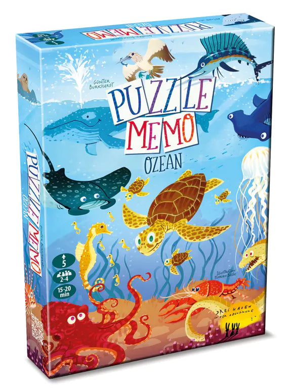 Puzzle Memo – UNENDLICHER OZEAN, Kinderspiel ab 5 Jahren, mit Holzfiguren