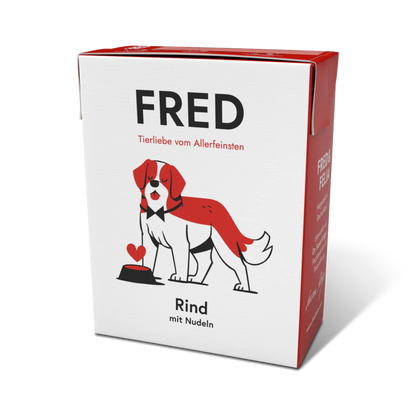 FRED "Rind mit Nudeln" - Alleinfuttermittel für ausgewachsene Hunde